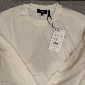 Theory Regal Wool Crew Neck Sweater (New Ivory / Large)